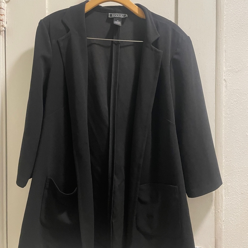 NY & Co Black Open-Front Blazer Jacket